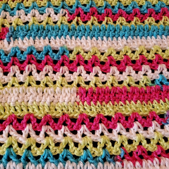 Crochet Candy Stripe Baby Blanket-Afghan/New - Picture 2 of 5